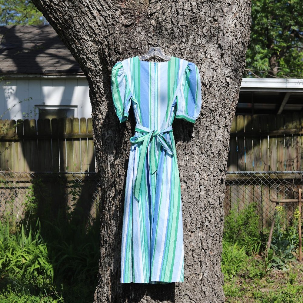 Vintage Laura Ashley Striped Dress - Picture 7 of 8